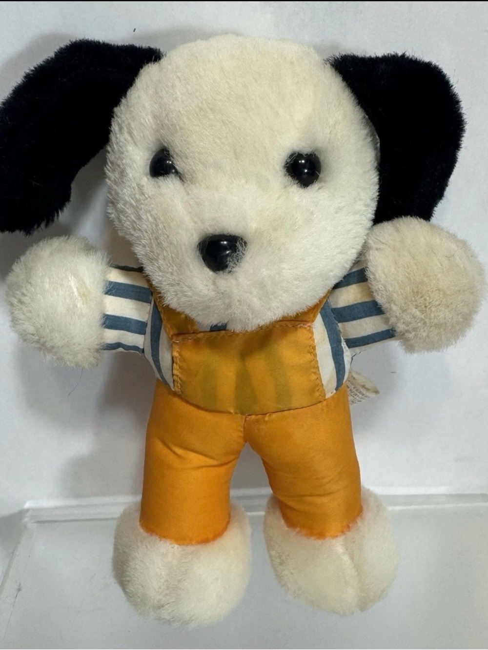 Vintage Nanco Snoopy Dog Plush Stuffed Animal Yellow Overalls Peanuts